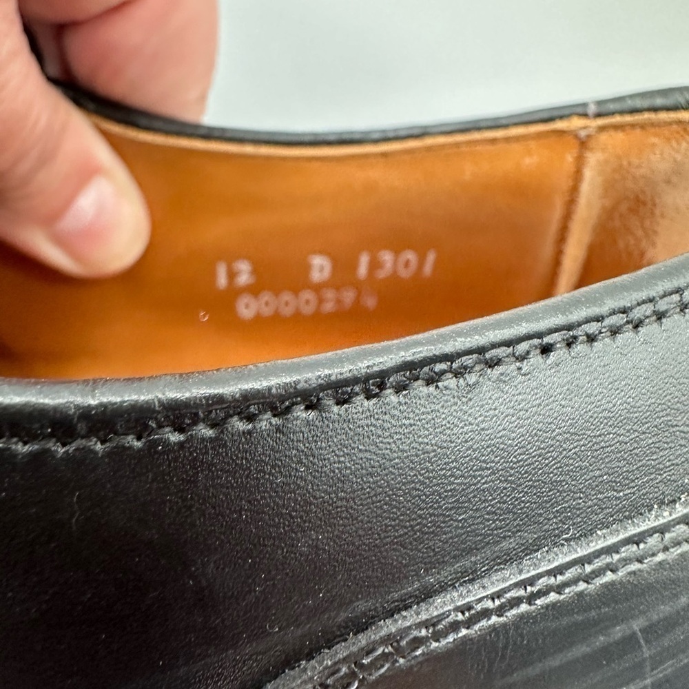 ALLEN EDMONDS Black leather men's oxford Lace up hand crafted dress shoe. 12D - Picture 5 of 11